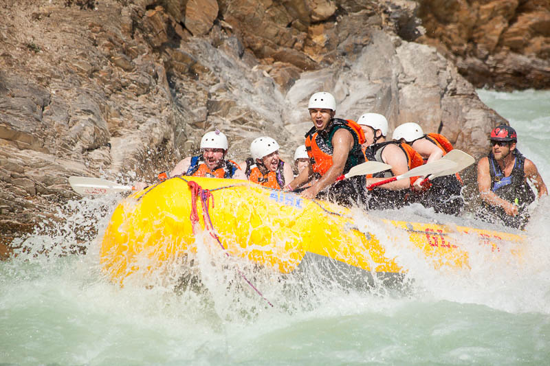 Rafting the middle canyon of the Kicking Horse River