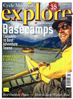 Glacier Raft Company in Golden BC on cover of Explore Magazine