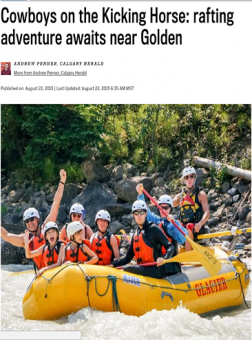 Story in Calgary Herald on rafting in Golden BC with Glacier Raft Company