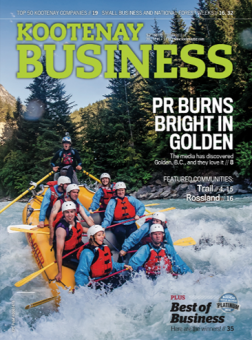 Glacier Raft Company on cover of Kootenay Business Magazine