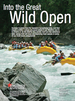 WestJet Magazine featuring Glacier Raft Company in Golden BC