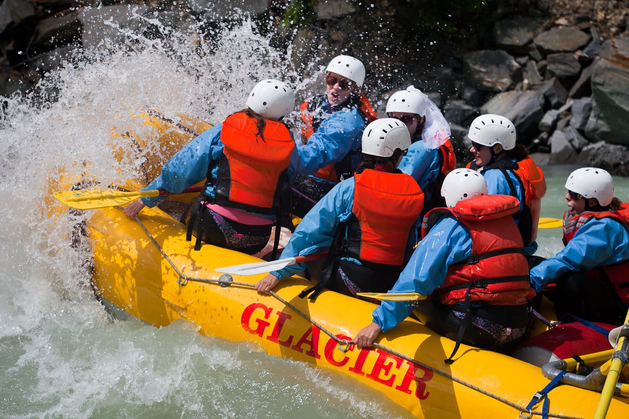 Stagette party whitewater rafting in Golden B.C.