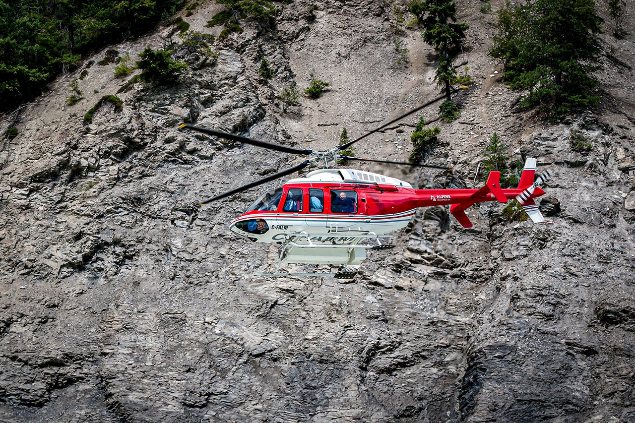 Flying people to the Lower Canyon of the Kicking Horse River