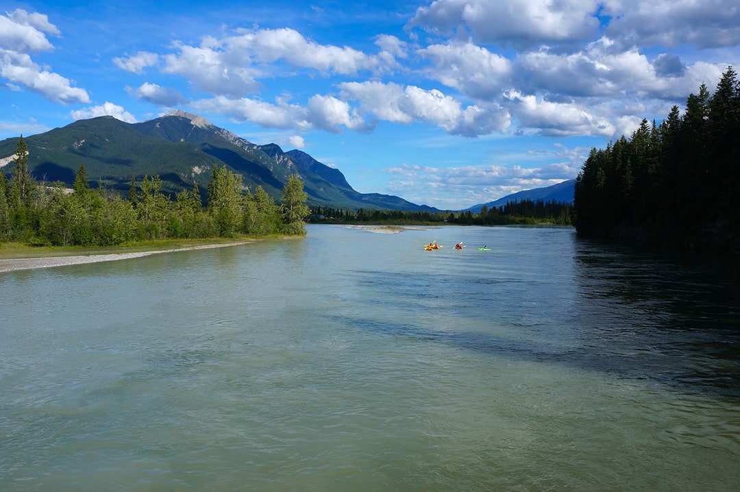 Paddlers on Columbia River Golden BC