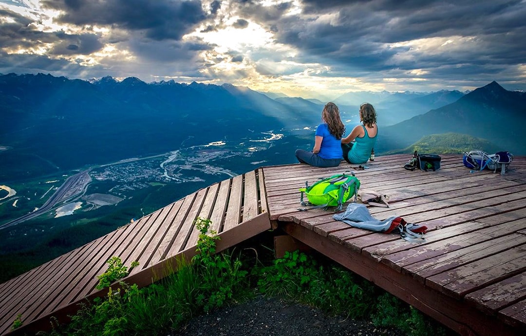 Sunset over Golden BC from Mount 7