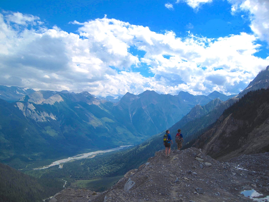 2 people on the Mummery Glacier Hike in Golden British Columbia