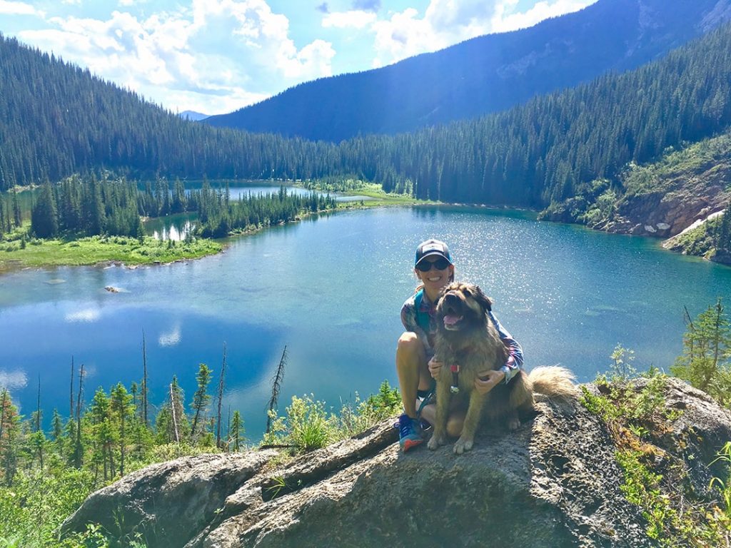 Dainard Lake Hike - a girl with her dog