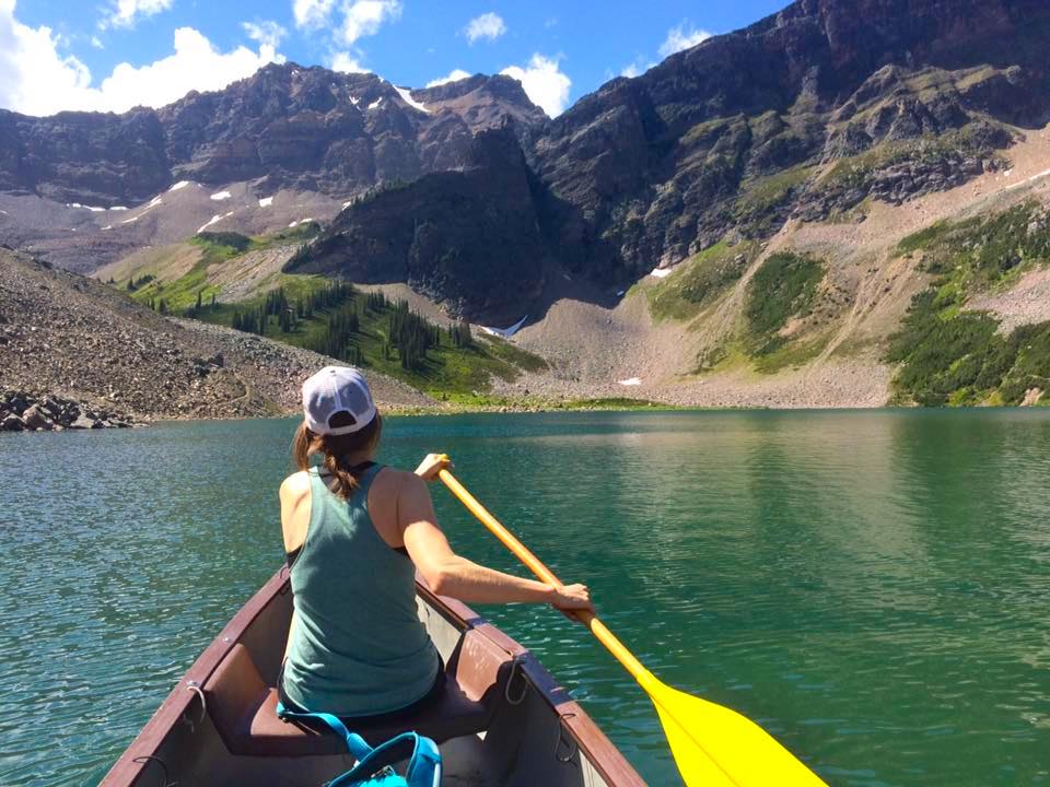 Paddling across Gorman Lake, Golden BC