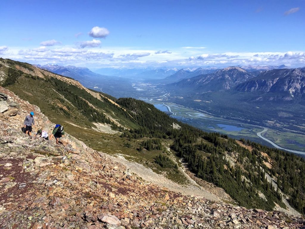 Hiking above the Columbia Valley in Golden, BC