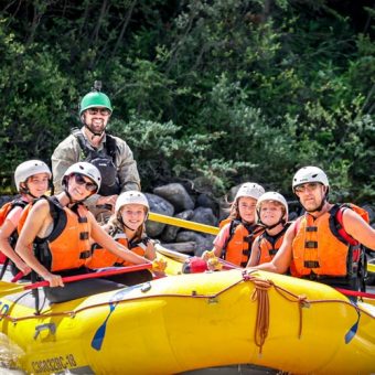 family rafting tour on kicking horse river in golden bc