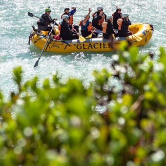 rafting the kicking horse river as a work team building activity