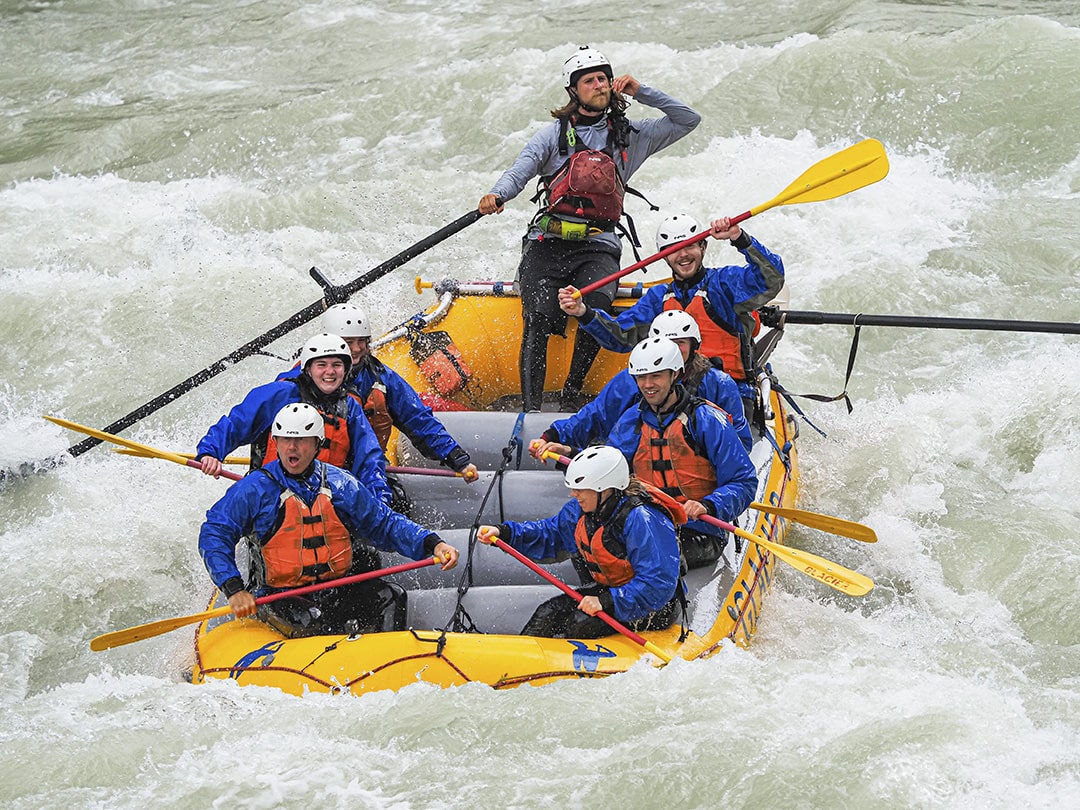 Raft guide Alex Lacroix on the Kicking Horse River