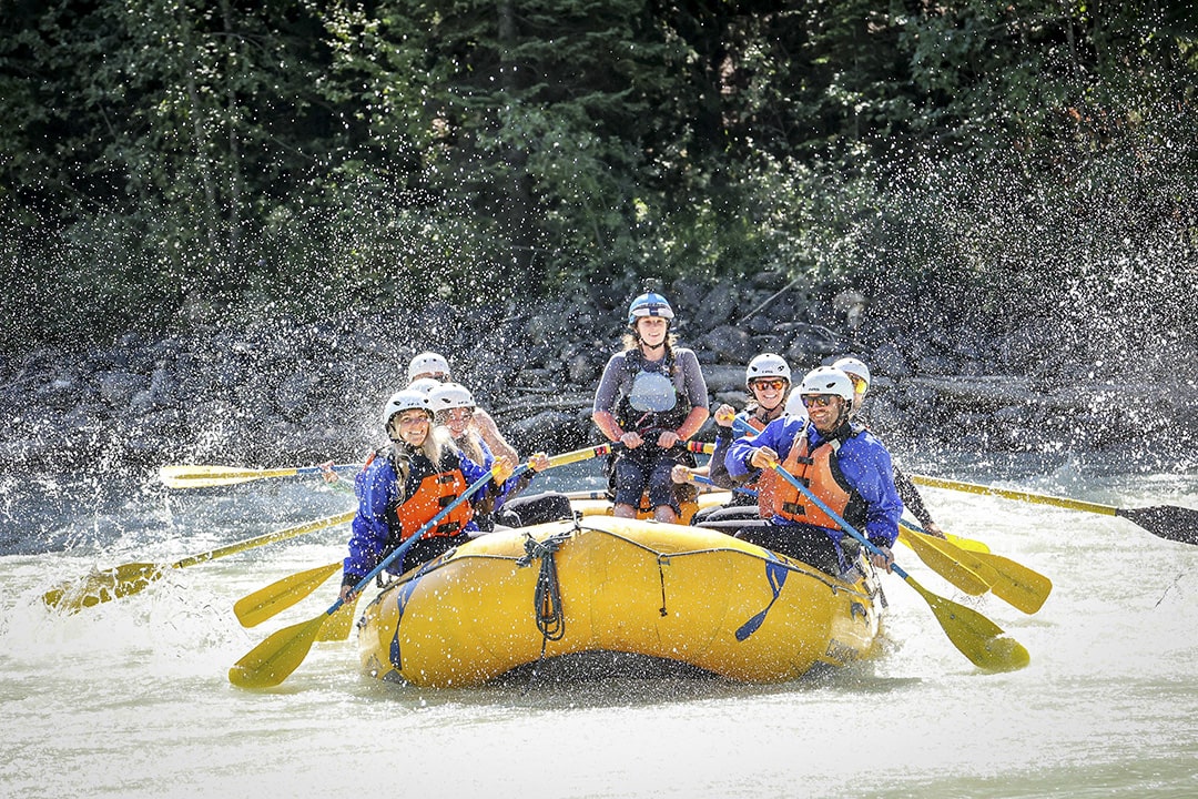 Raft guide Libby Tyrrell on Kicking Horse River